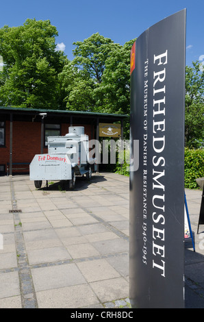 Museum des dänischen Widerstandes, Frihedsmuseet, in Kopenhagen, Dänemark mit hausgemachten tank Stockfoto