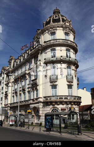 Fassade des Hotels Astoria in Zentral-Coimbra, Portugal. Stockfoto