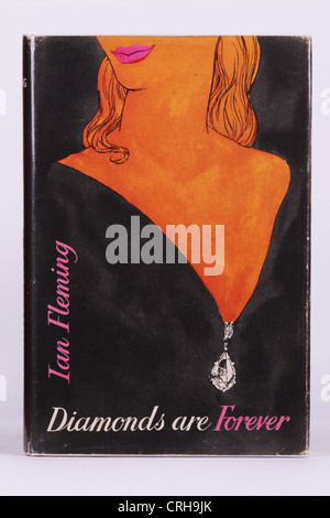 Ian Fleming Diamonds Are Forever, original britische Erstausgabe Buch-cover Stockfoto