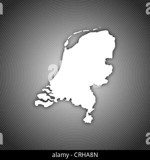 Politische Karte von Niederlande mit den verschiedenen Staaten. Stockfoto