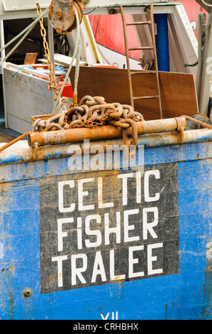 Ozean gehen Trawler "Celtic Fisher" von Tralee vertäut im Hafen von Howth, County Dublin Stockfoto