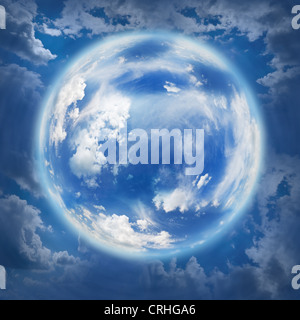 Relief Frühlingshimmel in Form des Planeten Stockfoto