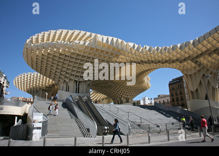 Europa Spanien Andalusien Sevilla Plaza De La Encarnaciòn Metropol Parasol Setas Stockfoto