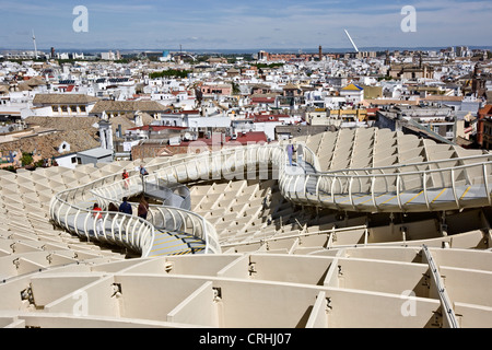 Europa Spanien Andalusien Sevilla Plaza De La Encarnaciòn Metropol Parasol Setas Stockfoto