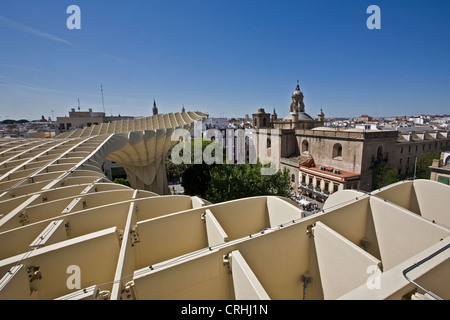 Europa Spanien Andalusien Sevilla Plaza De La Encarnaciòn Metropol Parasol Setas Stockfoto