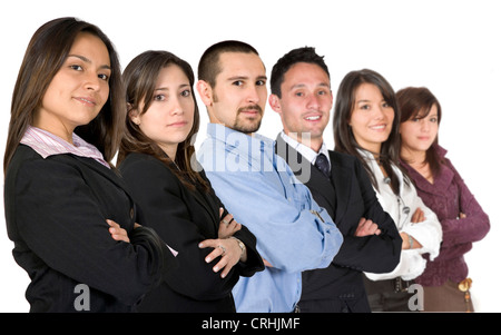 zuversichtlich, junges Unternehmen stehen in einer Reihe, mit verschränkten Armen Stockfoto