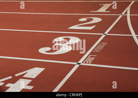 Laufstrecke Bahnen Stockfoto