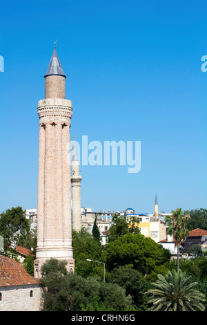 Berühmte Yivli Minarett in Antalya, Türkei Stockfoto