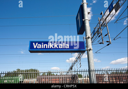 Vainikkala Bahnhof an der russischen Grenze in Lappeenranta Finnland Stockfoto