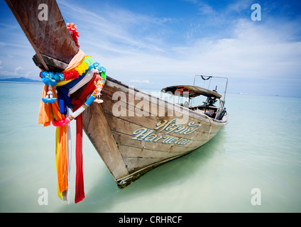 Longtailboot in Thailand Stockfoto