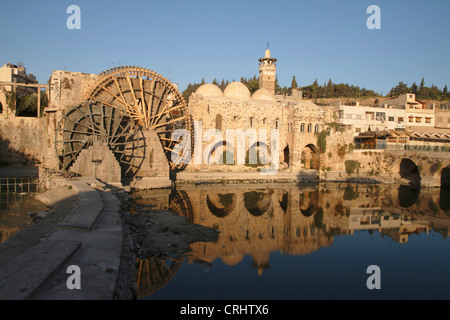 Wasserrad (Noria), Syrien, Hama Stockfoto