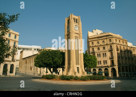 Uhrturm in Innenstadt, Libanon, Beirut Stockfoto