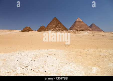 Pyramiden von Gizeh in Kairo, Ägypten, Afrika Stockfoto