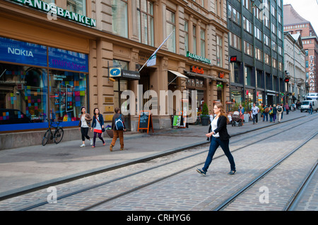 Aleksanterinkatu Straße Helsinki Finnland Mitteleuropa Stockfoto