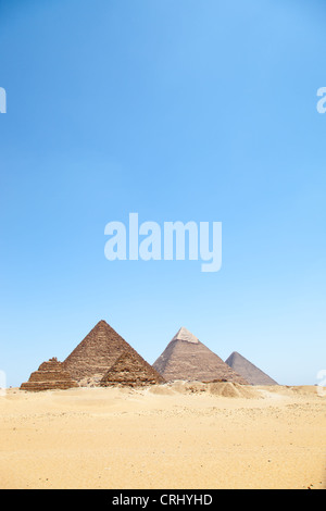 Pyramiden von Gizeh in Kairo, Ägypten, Afrika Stockfoto