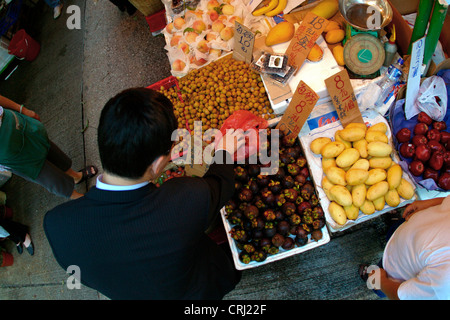Markt mit frischen Lebensmitteln in Hong Kong, Hong Kong Stockfoto