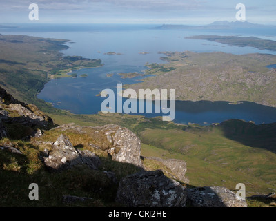 Loch Ailort aus einem Stac, Moidart, Schottland Stockfoto