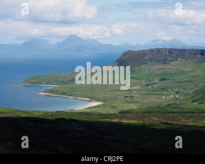 Blick Richtung Norden nach Skye aus An Sgurr, Eigg, Schottland Stockfoto