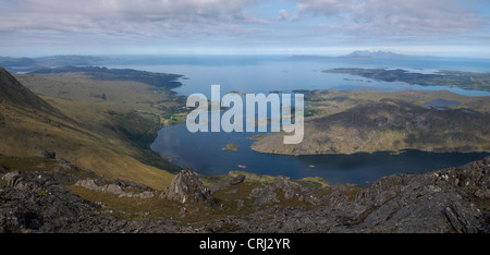 Loch Ailort aus einem Stac, Moidart, Schottland Stockfoto