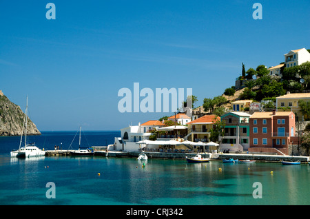 Assos Dorf und Hafen Kefalonia Ionischen Inseln Griechenlands Stockfoto