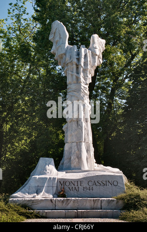 Monte-Cassino-Denkmal am Ogród Saski (Sächsischen Garten) in Warschau, Polen Stockfoto