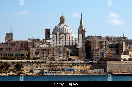 Skyline der Stadt Malta Valetta Stockfoto