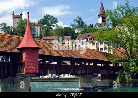 historische Spreuerbruecke (Spreuerbrücke) in der Altstadt der Stadt Luzern-Luzern Stockfoto