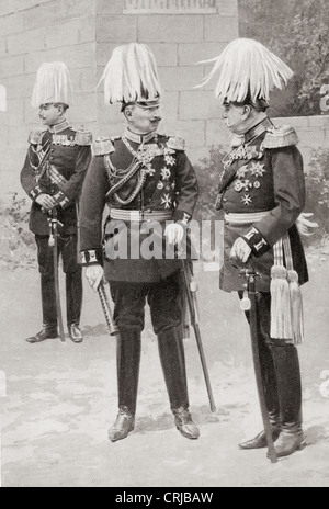 Mitte, Kaiser Wilhelm II., 1859 – 1941, im Gespräch mit Graf von Wedel, Statthalter von Elsass-Lothringen Stockfoto