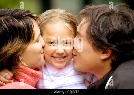 Familie in einem lässig und glücklichen moment Stockfoto