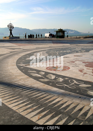 Gedenkstätte in Bel m für die berühmten Entdecker, die auf ihren Entdeckungsreisen, von hier, Portugal, Lissabon aufbrechen Stockfoto