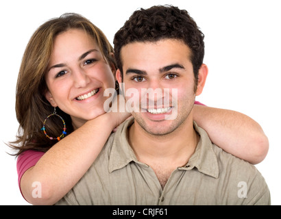 glückliches junges Paar Portrait lächelnd Stockfoto