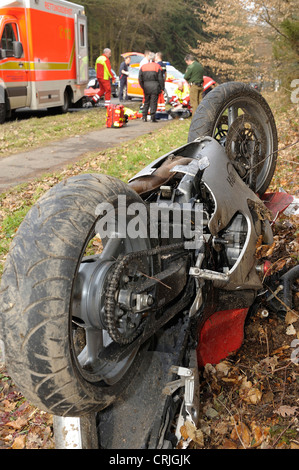 schweren Motorradunfall, Deutschland Stockfoto