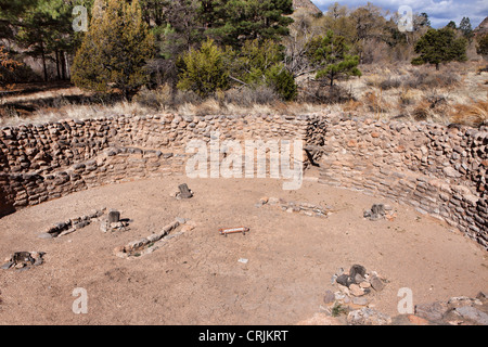 Historischen Pueblo Wohnung im Bandelier National Monument, New Mexico Stockfoto