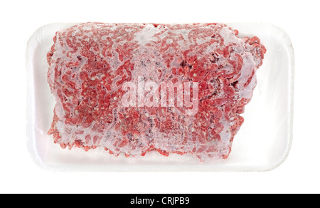 Paket von gefrorenen hamburger Stockfoto