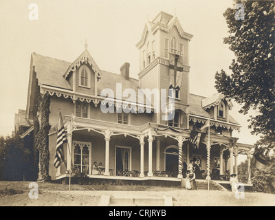 Riesige Steamboat gotische Herrenhaus von Anfang Stockfoto