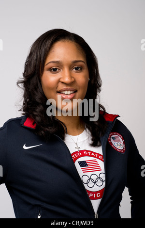 Basketball-Spieler Maya Moore stellt bei dem Team USA Media Summit in Dallas, Texas im Vorfeld der Olympischen Spiele 2012 in London. Stockfoto