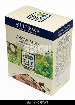 Blaue Drachen multipack Box Chow Mein Rühren braten Sauce Stockfoto