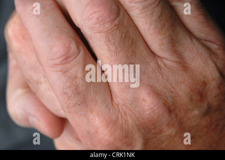 Nahaufnahme Bild von den Händen eines älteren Mannes. Stockfoto