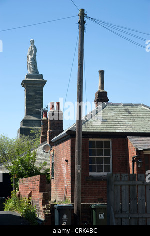 Statue von Lord Collingwood bei Tynemouth. Stockfoto