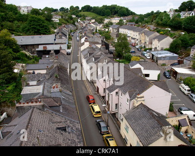 Luftaufnahme von einer Straße, Tavistock, Devon, UK Stockfoto