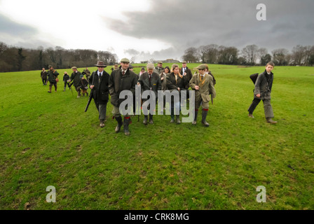 Shhoting Partei in East Sussex Stockfoto