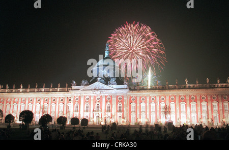 Feuerwerk in den neuen Palast Schloessernacht 2002 Stockfoto