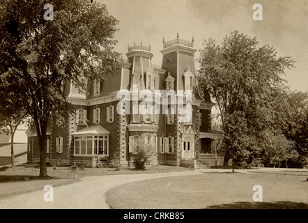 Zweiten Empire Herrenhauses Ziegel Stockfoto