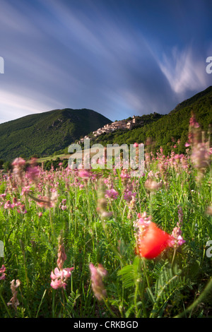 Das Dorf Campi, Valnerina, Umbrien, Italien Stockfoto