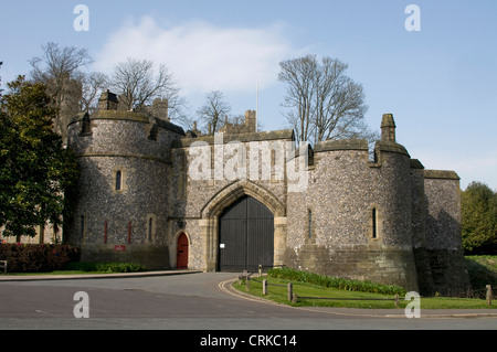 Arundel Castle Haupteingang in Mill Road, Arundel, West Sussex, Großbritannien Stockfoto