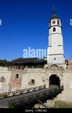 Der Uhrturm und die Uhr Tor, Kalemegdan, Belgrad, Serbien Stockfoto