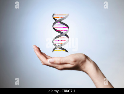Hand halten Belastungen von DNA Stockfoto