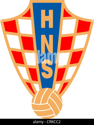 Logo des kroatischen Fußball Föderation Hrvatski Nogometri Savez HNS und der Nationalmannschaft. Stockfoto