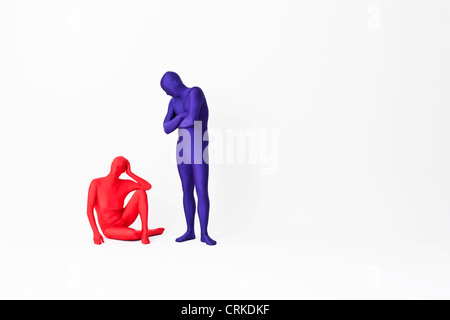 Paar in Bodys streiten Stockfoto