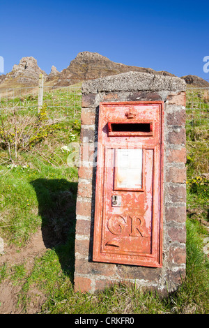 Einen alten Briefkasten auf der Insel Eigg, Scotland, UK. Stockfoto